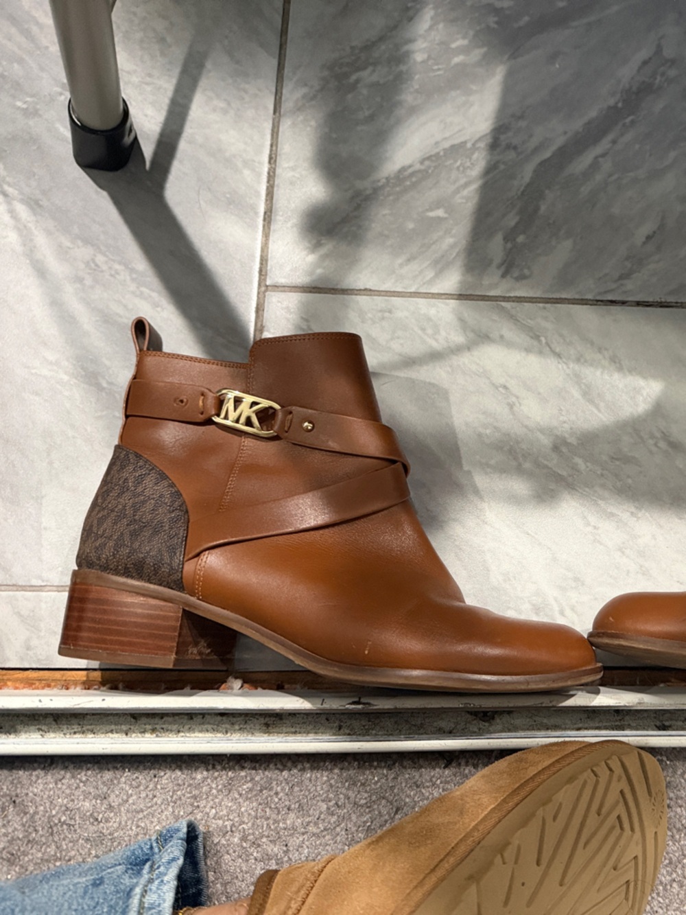 Michael Kors Cognac Brown Leather Ankle Booties